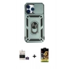 MARSİLYAN™- iPhone 14 Pro Max Kılıf Ahenk Klasik - Siyah Buffer Cam Ekran Koruyucu + Bilvis Titan Kamera Lens - GD