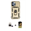 MARSİLYAN™- iPhone 14 Pro Max Kılıf Ahenk Klasik - Siyah Buffer Cam Ekran Koruyucu + Bilvis Titan Kamera Lens - DNMR