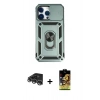 MARSİLYAN™- iPhone 14 Pro Max Kılıf Ahenk Klasik - Siyah Buffer Cam Ekran Koruyucu + Raze Metal Kamera Lens - GS