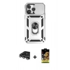 MARSİLYAN™- iPhone 14 Pro Max Kılıf Ahenk Klasik - Siyah Buffer Cam Ekran Koruyucu + Raze Metal Kamera Lens - GS