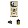 MARSİLYAN™- iPhone 14 Pro Max Kılıf Ahenk Klasik - Siyah Buffer Cam Ekran Koruyucu + Raze Metal Kamera Lens - GD
