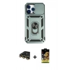 MARSİLYAN™- iPhone 14 Pro Max Kılıf Ahenk Klasik - Siyah Buffer Cam Ekran Koruyucu + Raze Metal Kamera Lens - GD