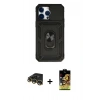 MARSİLYAN™- iPhone 14 Pro Max Kılıf Ahenk Klasik - Siyah Buffer Cam Ekran Koruyucu + Raze Metal Kamera Lens - GD