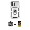 MARSİLYAN™- iPhone 14 Pro Max Kılıf Ahenk Klasik - Siyah Buffer Cam Ekran Koruyucu + PVD Metal Kamera Lens - TU