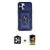 MARSİLYAN™- iPhone 14 Pro Max Kılıf Ahenk Klasik - Siyah Buffer Cam Ekran Koruyucu + PVD Metal Kamera Lens - TU