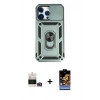 MARSİLYAN™- iPhone 14 Pro Max Kılıf Ahenk Klasik - Siyah Buffer Hayalet Cam Ekran Koruyucu + Bilvis Titan Kamera Lens - GD