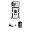 MARSİLYAN™- iPhone 14 Pro Max Kılıf Ahenk Klasik - Siyah Buffer Hayalet Cam Ekran Koruyucu + Bilvis Titan Kamera Lens - SH