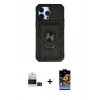 MARSİLYAN™- iPhone 14 Pro Max Kılıf Ahenk Klasik - Siyah Buffer Hayalet Cam Ekran Koruyucu + Bilvis Titan Kamera Lens - SH