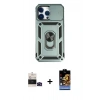MARSİLYAN™- iPhone 14 Pro Max Kılıf Ahenk Klasik - Siyah Buffer Hayalet Cam Ekran Koruyucu + Bilvis Titan Kamera Lens - SH