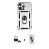 MARSİLYAN™- iPhone 14 Pro Max Kılıf Ahenk Klasik - Siyah Joko 5D Cam + Gold Bilvis Titan Kamera Lens