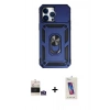 MARSİLYAN™- iPhone 14 Pro Max Kılıf Ahenk Klasik - Siyah Joko 5D Cam + Gümüş Bilvis Titan Kamera Lens