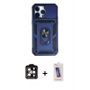 MARSİLYAN™- iPhone 14 Pro Max Kılıf Ahenk Klasik - Siyah Joko 5D Cam + PVD Metal Kamera Lens - TU