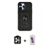 MARSİLYAN™- iPhone 14 Pro Max Kılıf Ahenk Klasik - Siyah Joko 5D Cam + PVD Metal Kamera Lens - TU