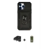 MARSİLYAN™- iPhone 14 Pro Max Kılıf Ahenk Klasik - Siyah Joko Magic 5D Hayalet Cam + Raze Metal Kamera Lens - GS