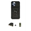 MARSİLYAN™- iPhone 14 Pro Max Kılıf Ahenk Klasik - Siyah Joko Magic 5D Hayalet Cam + Raze Metal Kamera Lens - GD