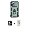 MARSİLYAN™- iPhone 14 Pro Max Kılıf Ahenk Klasik - Siyah Mat Seramik Nano Ekran Koruyucu + PVD Metal Kamera Lens - TU
