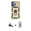 MARSİLYAN™- iPhone 14 Pro Max Kılıf Ahenk Klasik - Siyah Polymer Nano Ekran Koruyucu + Bilvis Titan Kamera Lens - GD