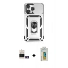 MARSİLYAN™- iPhone 14 Pro Max Kılıf Ahenk Klasik - Siyah Polymer Nano Ekran Koruyucu + Bilvis Titan Kamera Lens - GD