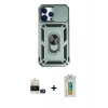 MARSİLYAN™- iPhone 14 Pro Max Kılıf Ahenk Klasik - Siyah Polymer Nano Ekran Koruyucu + Bilvis Titan Kamera Lens - GD