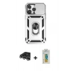 MARSİLYAN™- iPhone 14 Pro Max Kılıf Ahenk Klasik - Siyah Polymer Nano Ekran Koruyucu + Raze Metal Kamera Lens - GS