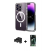 MARSİLYAN™- iPhone 14 Pro Max Kılıf Ahenk Minimal Serisi - Şeffaf 360 Full Body Arka Koruyucu + Raze Metal Kamera Lens - GS