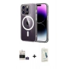 MARSİLYAN™- iPhone 14 Pro Max Kılıf Ahenk Minimal Serisi - Şeffaf Pasifik Cam Ekran Koruyucu + Bilvis Titan Kamera Lens - GS
