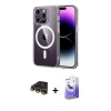 MARSİLYAN™- iPhone 14 Pro Max Kılıf Ahenk Minimal Serisi - Siyah Bilvis 5in1 5D Magic Hayalet Cam Ekran Koruyucu + Raze Metal Kamera Lens - GD