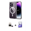 MARSİLYAN™- iPhone 14 Pro Max Kılıf Ahenk Minimal Serisi - Siyah Bilvis 5in1 5D Magic Hayalet Cam Ekran Koruyucu + Bilvis Titan Kamera Lens - GD