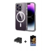 MARSİLYAN™- iPhone 14 Pro Max Kılıf Ahenk Minimal Serisi - Siyah Buffer Hayalet Cam Ekran Koruyucu + Raze Metal Kamera Lens - GS
