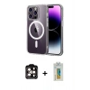 MARSİLYAN™- iPhone 14 Pro Max Kılıf Ahenk Minimal Serisi - Siyah Polymer Nano Ekran Koruyucu + PVD Metal Kamera Lens - TU