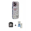 MARSİLYAN™- iPhone 14 Pro Max Kılıf Ahenk Modern Serisi - Şeffaf Royal Nano Ekran Koruyucu + PVD Metal Kamera Lens - TU
