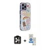 MARSİLYAN™- iPhone 14 Pro Max Kılıf Ahenk Modern Serisi - Şeffaf Royal Nano Ekran Koruyucu + PVD Metal Kamera Lens - TU