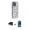 MARSİLYAN™- iPhone 14 Pro Max Kılıf Ahenk Modern Serisi - Siyah 18D Cam Ekran Koruyucu + Raze Metal Kamera Lens - GS