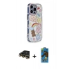 MARSİLYAN™- iPhone 14 Pro Max Kılıf Ahenk Modern Serisi - Siyah 18D Cam Ekran Koruyucu + Raze Metal Kamera Lens - GD