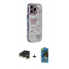 MARSİLYAN™- iPhone 14 Pro Max Kılıf Ahenk Modern Serisi - Siyah 18D Cam Ekran Koruyucu + Raze Metal Kamera Lens - GD