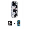 MARSİLYAN™- iPhone 14 Pro Max Kılıf Ahenk Modern Serisi - Siyah 18D Cam Ekran Koruyucu + PVD Metal Kamera Lens - TU