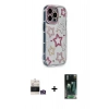 MARSİLYAN™- iPhone 14 Pro Max Kılıf Ahenk Modern Serisi - Siyah 360 Mat Full Body Arka Koruyucu + Gümüş Bilvis Titan Kamera Lens
