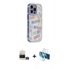 MARSİLYAN™- iPhone 14 Pro Max Kılıf Ahenk Modern Serisi - Siyah 3D Antistatik Cam Ekran Koruyucu + Bilvis Titan Kamera Lens - GD