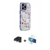 MARSİLYAN™- iPhone 14 Pro Max Kılıf Ahenk Modern Serisi - Siyah 3D Antistatik Cam Ekran Koruyucu + Raze Metal Kamera Lens - GS