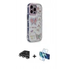 MARSİLYAN™- iPhone 14 Pro Max Kılıf Ahenk Modern Serisi - Siyah 3D Antistatik Cam Ekran Koruyucu + Raze Metal Kamera Lens - GS