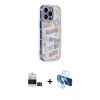 MARSİLYAN™- iPhone 14 Pro Max Kılıf Ahenk Modern Serisi - Siyah 3D Antistatik Cam Ekran Koruyucu + Siyah Bilvis Titan Kamera Lens
