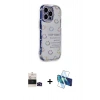 MARSİLYAN™- iPhone 14 Pro Max Kılıf Ahenk Modern Serisi - Siyah 3D Antistatik Cam Ekran Koruyucu + Siyah Bilvis Titan Kamera Lens