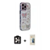 MARSİLYAN™- iPhone 14 Pro Max Kılıf Ahenk Modern Serisi - Siyah 6D Mat Seramik Hayalet Nano Ekran Koruyucu + PVD Metal Kamera Lens - TU