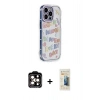 MARSİLYAN™- iPhone 14 Pro Max Kılıf Ahenk Modern Serisi - Siyah 6D Mat Seramik Hayalet Nano Ekran Koruyucu + PVD Metal Kamera Lens - TU