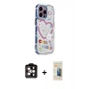 MARSİLYAN™- iPhone 14 Pro Max Kılıf Ahenk Modern Serisi - Siyah 6D Mat Seramik Hayalet Nano Ekran Koruyucu + PVD Metal Kamera Lens - TU