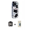 MARSİLYAN™- iPhone 14 Pro Max Kılıf Ahenk Modern Serisi - Siyah 6D Mat Seramik Hayalet Nano Ekran Koruyucu + PVD Metal Kamera Lens - TU