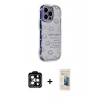 MARSİLYAN™- iPhone 14 Pro Max Kılıf Ahenk Modern Serisi - Siyah 6D Mat Seramik Hayalet Nano Ekran Koruyucu + PVD Metal Kamera Lens - TU