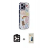 MARSİLYAN™- iPhone 14 Pro Max Kılıf Ahenk Modern Serisi - Siyah 6D Mat Seramik Hayalet Nano Ekran Koruyucu + PVD Metal Kamera Lens - TU