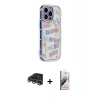 MARSİLYAN™- iPhone 14 Pro Max Kılıf Ahenk Modern Serisi - Siyah Bilvis 3D Mat Cam Ekran Koruyucu + Raze Metal Kamera Lens - GS