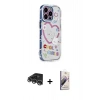 MARSİLYAN™- iPhone 14 Pro Max Kılıf Ahenk Modern Serisi - Siyah Bilvis 3D Mat Cam Ekran Koruyucu + Raze Metal Kamera Lens - GS
